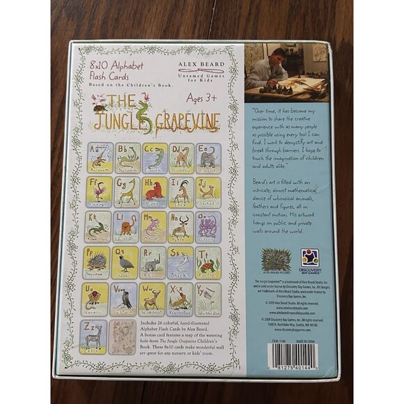 8x10 Alphabet Flash Cards Based On The Jungle Grapevine Alex Beard Animal Large - Picture 2 of 4
